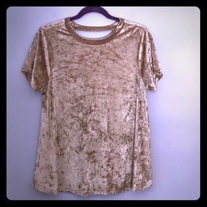 Velvet Keyhole Back Blouse